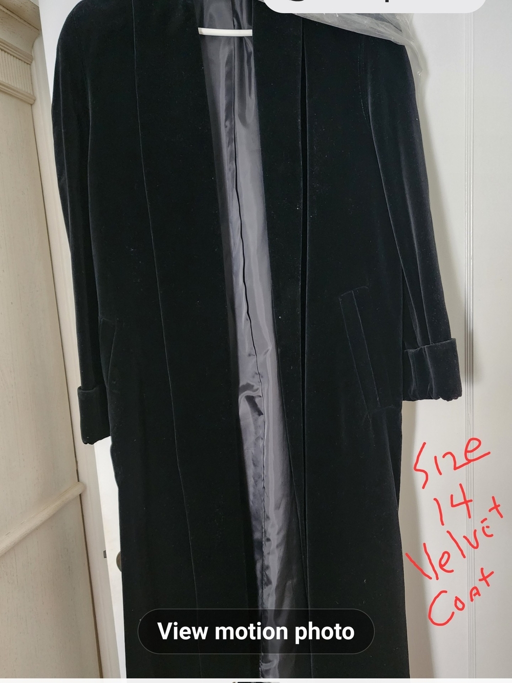 Black Velvet Long Coat - Women